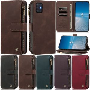 Flip Leather Zipper Wallet Case For Samsung Galaxy A51 A71A41 A31 A21 A11 A10 A20 A30 A50 A70 A03S A42 A21S Note 9 Note 8 Cards Phone Cover