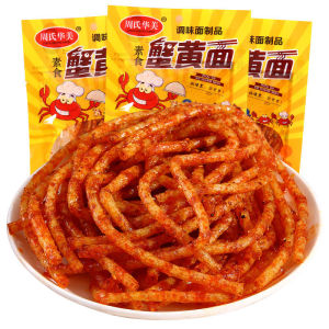 Zhous Huamei Crab Yellow Noodles Spicy Strips Spicy Flavor Spicy Shredded Snacks Delightful Snacks Spicy Strips 38g