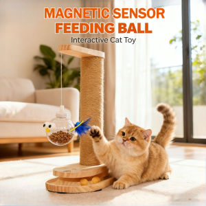 Cat Scratch Board Wear Resistant Hemp Board Cat Leakage Ball Self Fun Toy Cat Teasing Stick