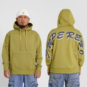 Superego Hoodie Pria Oversize M-XL Cotton Fleece Premium Sablon Paisley Olive SHP01B