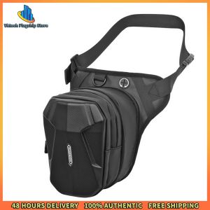 Vktech Crossbody Bag for Men - Expandable Motorcycle Drop Leg Side Bag for Outdoor Riding and Cycling Durable and Stylish in Black