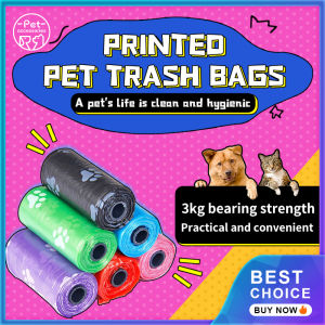 Pet Trash Bag Dog Poop Bag Footprint Printed Pet Garbage Disposable Trash Bag