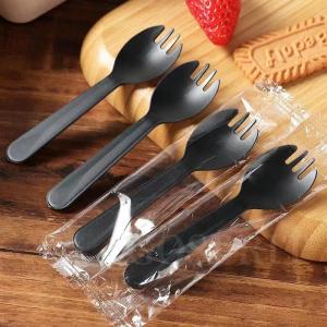 100pcs Clear Disposable small plastic spoon and fork thickened fruit fork ice cream spoon Birthday cake dessert spoon inUtensils individually wrapp