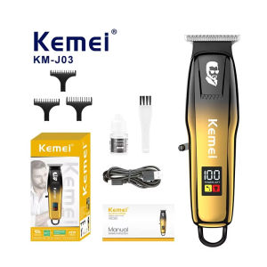 KEMEI KM-J03 Hair Clipper Cordless Rechargeable Stainless Blades Hair Cut Razor for Men Stainless Blades