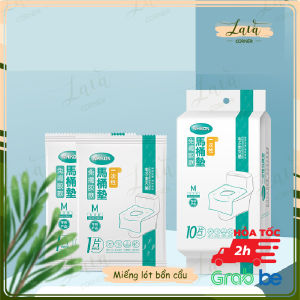 Miếng Lót Bồn Cầu Size LỚN Dùng Một Lần Giấy Lót Toilet Công Cộng Tự Hủy (túi 10 miếng)