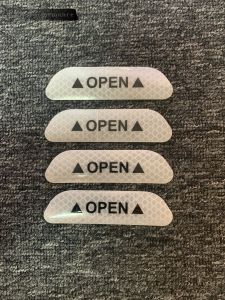 Car Universal OPEN Reflective Sticker Warning Mark Reflective Tape Car Door Decals Open Sign Anti-scratch Decoration