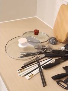 Multi functional kitchen storage rack countertop household pot cover rack wall mounted integrated chopping board knife holder drain storage box