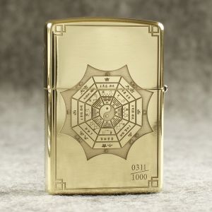 Bật Lửa Xăng Đá Zorro Bát Quái Hộ Mệnh Chạm Khắc Ăn Mòn 3 Mặt Limited/1000 ( Xài Xăng- Có Hộp)