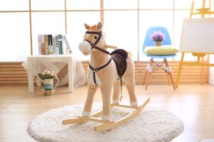 2 in1 Music&Sound Version Toddle Rocking Horse Ride-On Plush Rocker Rocking Animal for Children