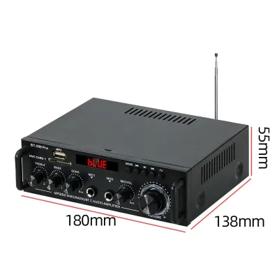4000W 2.0 Channel Power Amplifier Bluetooth Karaoke Hifi USB SD Card DC 12V Car Audio FM Home Amplifier 家庭放大器