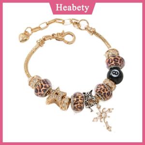 Heabety Leopard Print Starry Night Vòng Đeo Tay Sang Trọng Cho Phụ Nữ Hợp Thời Trang Đính Cườm Đồ Trang Sức Cao cấp Phụ Kiện Thời Trang