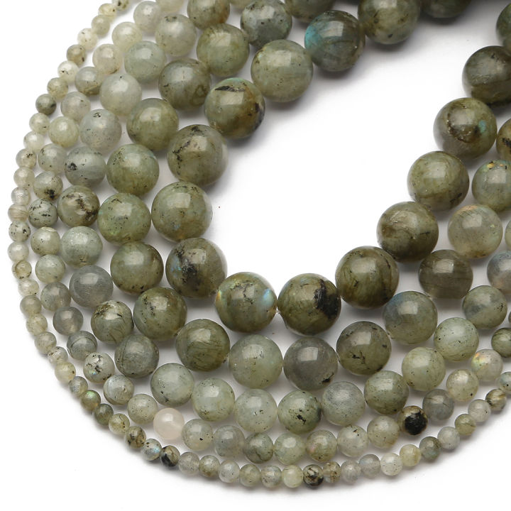 4/6/8/10/12mm White Spectrolite Bead Gem Natural Stone Round Loose