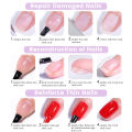 UR SUGAR 7ML Fiber Rubber Base Gel for Broken Nail Repaired Fiberglass Clear Quick Building UV Construction Gel Soak Off Varnish. 