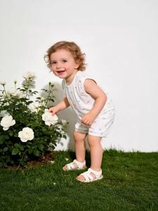 Baby two-piece summer outfit thin and breathable bamboo fiber clothing summer baby shorts sleeveless set for boys and girls