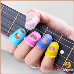 Digeo 5pcs Silicone Non-slip Finger Guards Guitar Fingertip Protector Fingerstall Guitar Press Accessories