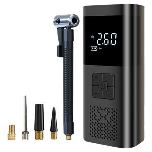 Portable Air Compressor KAQ 6.0Ah Rechargeable Battery Mini Tyre Inflator with USB 150 PSI Electric Air Pump with Pressure Gauge Auto-Off LED Light Cordless Tire Pump for Car Motorcycle Bike Ball