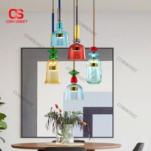 Đèn Treo Thả Thủy Tinh Màu Sắc Nghệ Thuật Phong Cách Retro