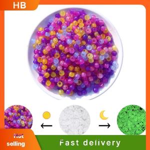 HB 100pcs Color Changing UV Beads Mixed Color Glow In The Dark Beads DIY Jewelry Making Bracelets Necklace