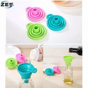 CM02 - Corong Bulat Lipat Air Karet Silikon Minyak Collapsible Mini Funnel