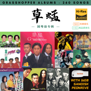 [260首] USB Pendrive Music 音乐USB 草蜢国粤语专辑 mp3 超高音质 16gb 流畅播放 Grasshopper Songs 车载音乐
