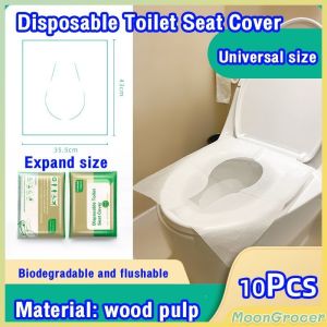 M.Grocer. 10Pcs Eco-Friendly Travel Hotel Public Bathroom Use Paper Portable WC Disposable Toilet Seat Cover