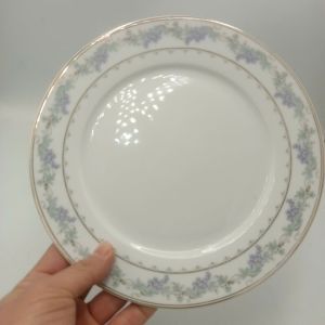 Đĩa Bằng Viền Vàng Hoa Nho Đường Kính 20 CM Sứ Long Phương Hàng Việt Nam Chất Lượng Cao