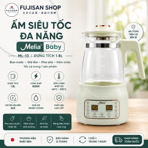 Melia Baby ML-13 Bình Đun Nước Đa Năng 1.8L | Bình Pha Sữa Giữ Nhiệt 72H | Điều Chỉnh Nhiệt Độ | Inox 304 | 800W