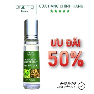 Dầu Thảo Dược Aroma Bạc hà quế 100% Tinh Dầu Thiên Nhiên làm ấm đuổi muỗi chống nghẹt mũi giảm đau đầu 9ml