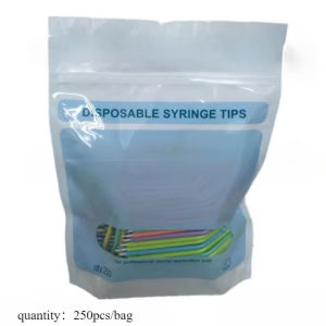 3-Way Syringe Tips Dental Disposable Nozzles 250Pcs Bag Air Water Transparent