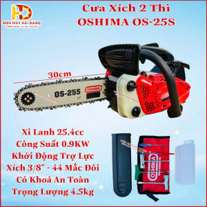 Cưa xích 2 Thì mini OSHIMA OS-25S lam dài 30cm.Xích 3/8" 44 Mắc Đôi. BH 6T