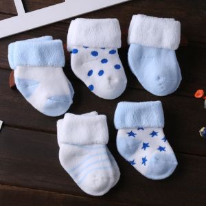 5 Pairs/Set Cute Soft Cotton Baby Socks Newborn 0-6Years Old