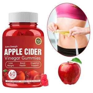 60pcs Apple Cider Vinegar Gummies Healthy Weight Control Detox Promotes the Digestive System Thin belly thin face thin hands and feet 苹果醋软糖健康减肥排毒促进消化 可瘦肚子 瘦脸 瘦手 瘦脚