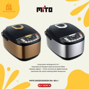 MITO Digital Rice Cooker R5+ Magic Com Penanak Nasi 2L Black
