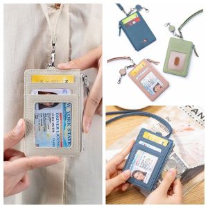 HORAC แบบพกพาได้ ที่ใส่บัตรแบบมีสายคล้องคอ พร้อมสายคล้อง ที่ห้อยคอ เคสใส่บัตรประชาชน มัลติฟังก์ชั่ ที่เก็บบัตรธนาคาร กระเป๋าสตางค์สำหรับผู้ชาย ตัวผู้ผู้