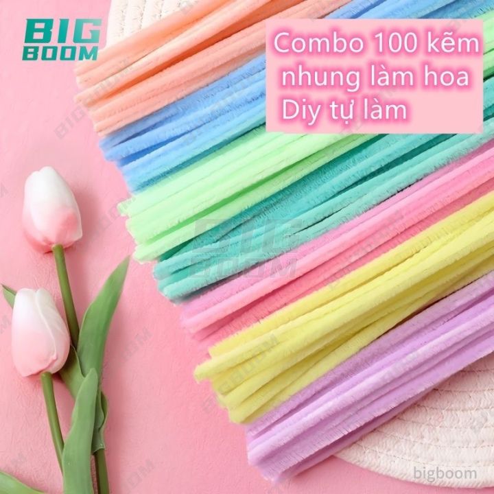 Set 100 Dây kẽm nhung, kẽm nhung làm hoa, đồ trang trí, đồ chơi hanmade ...