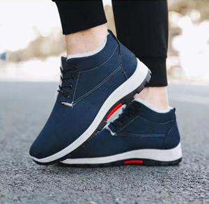 agetet Winter thickened mens cotton shoes non-slip high-top warm soft-soled snow boots