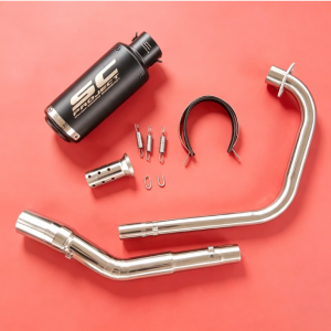 Honda Cbr v2 stainless elbow on Sc project round with Db reducer