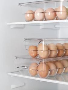 xpkQ Refrigerator egg transparent dispenser airtight preservation 12/14/21 grid egg storage egg tray container kitchen R7Q2P