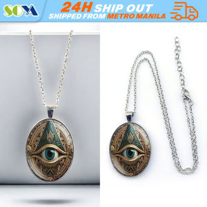 Fashion Alloy Eye Pattern Charms Pendant Elegant Elliptical Talisman Design Jewelry Vintage Halloween Gift Accessories
