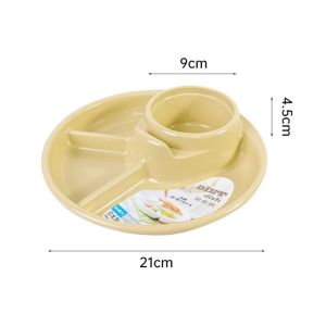 Unbreakable Divided Plates Portion Control Plates Round Plastic Dinner Plate 21cm for Camping Outdoor or Every Day Use