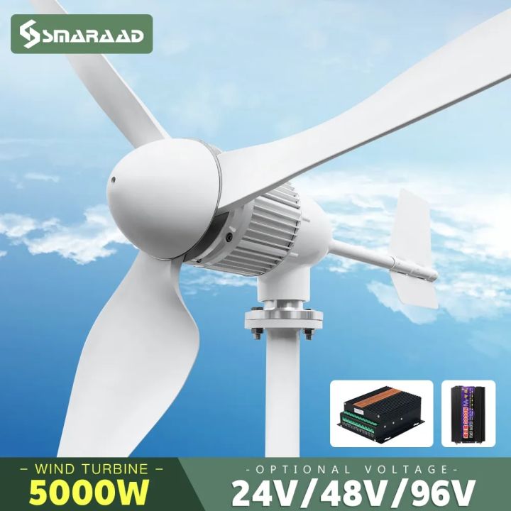 5000w 2kw Horizontal Wind Turbine Generator 96V 48V 24V Free Energy ...