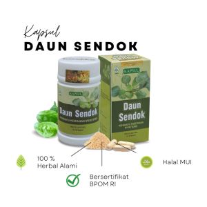 Kapsul Herbal Daun Sendok obat nyeri sendi rematik asam urat isi 60 kapsul