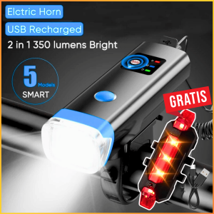 COD TaffLED Lampu Depan Belakang Sepeda LED Super Terang 1 Set USB Rechargeable XPG 350 Lumens