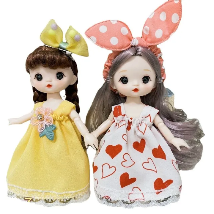 ตุ๊กตา ชุดสั้นอัพเจ้าหญิง17ซม. 1/8น่ารักน่ารักน่าเกลียดสำหรับเด็กหญิงของเล่นของขวัญตัวเล็กๆ