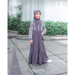 Terbaru Gamis Anak Ethica Elfa 300 Meadown Violet Ayumi Kids 35 Set Hijab 6 7 8 Tahun Premium