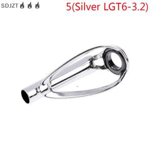 ZZ🔥🔥🔥 1ชิ้นแหวนนำปลายด้านบนสีเงิน สีรุ้งปราศจากการพันกันสำหรับคันเบ็ดแบบสปินนิ่ง