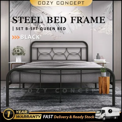 [READY STOCK] Katil Besi / Steel Bed High Quality Bed Frame White / Black