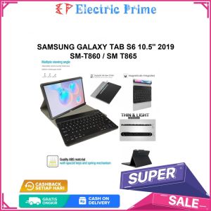 TRIPLEDI Casing Samsung Galaxy Tab S6 10.5 Inch SM-T860 SM-T865 Flip Case Keyboard Wireless Bluetooth Cover Tablet Folio Sarung Pelindung Tablet Android Magnetic Shockproof Protektif Stand Built-in