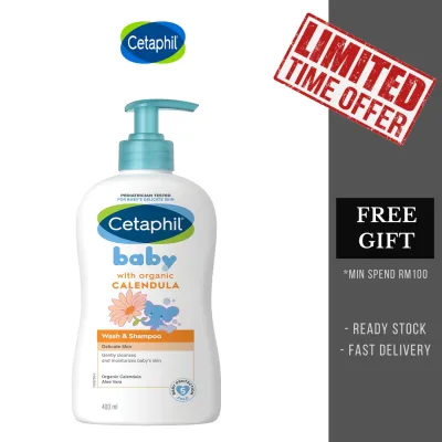 【CANADA VERSION】CETAPHIL BABY WASH & SHAMPOO WITH ORGANIC CALENDULA 400ML