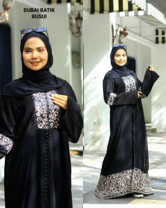 new exclusive abaya gamis hitam terbaru dubai batik busui saudi jetblack best seller